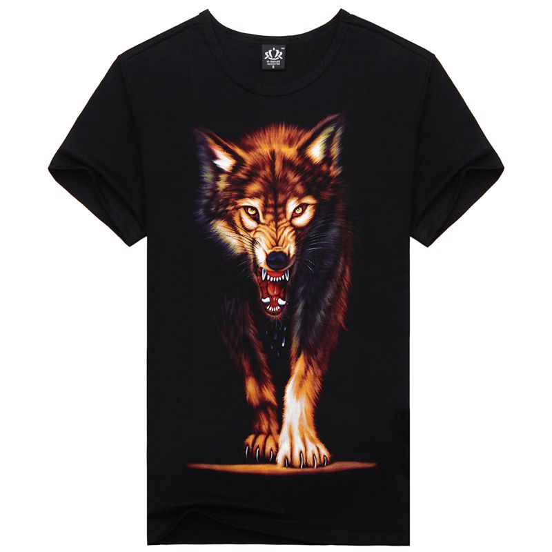 Novelty 3D Mens Wolf T Shirt Cool Wolf Printed T Shirts Summer Casual ...