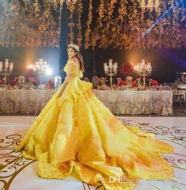 Robe mariée jaune Clearance