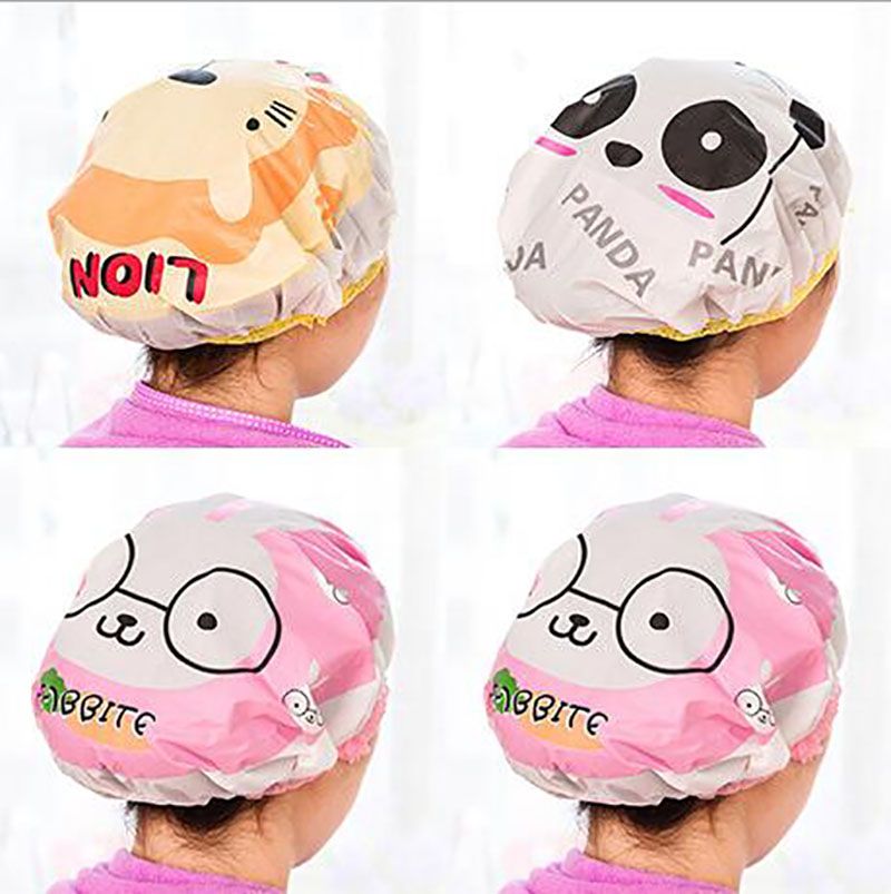 2020 Cute Cartoon Shower Bath Cap Women Hat For Baths And Saunas Lace Elastic Disposable Band Caps Spa Kids Hair Protective Bathing Cap From Andyandcandy 1 96 Dhgate Com