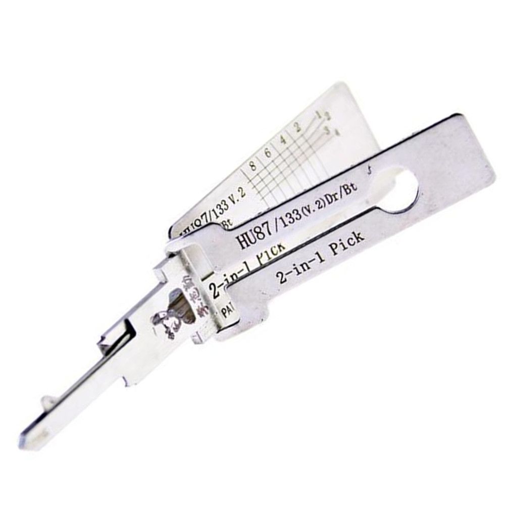 New Hu87 Lishi Lock Pick Tool 2 In 1 Car Door Lock Pick Decoder
