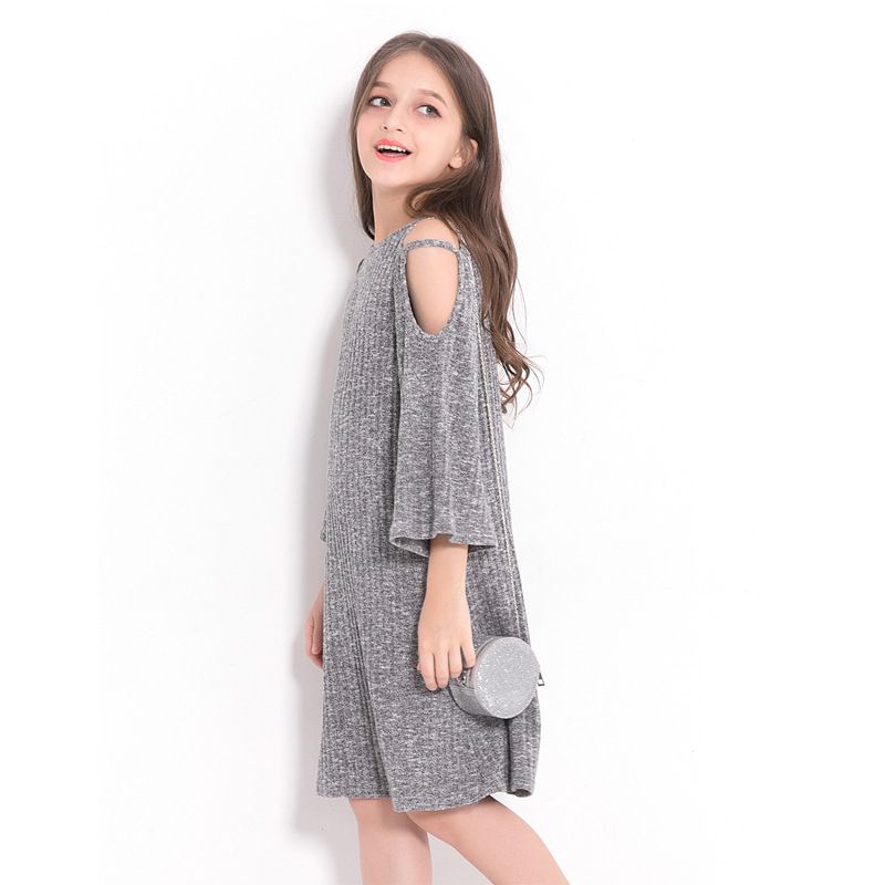 girls gray sweater dress