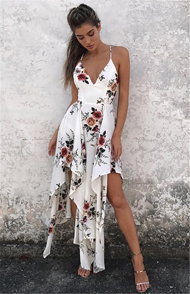 white bohemian summer dress