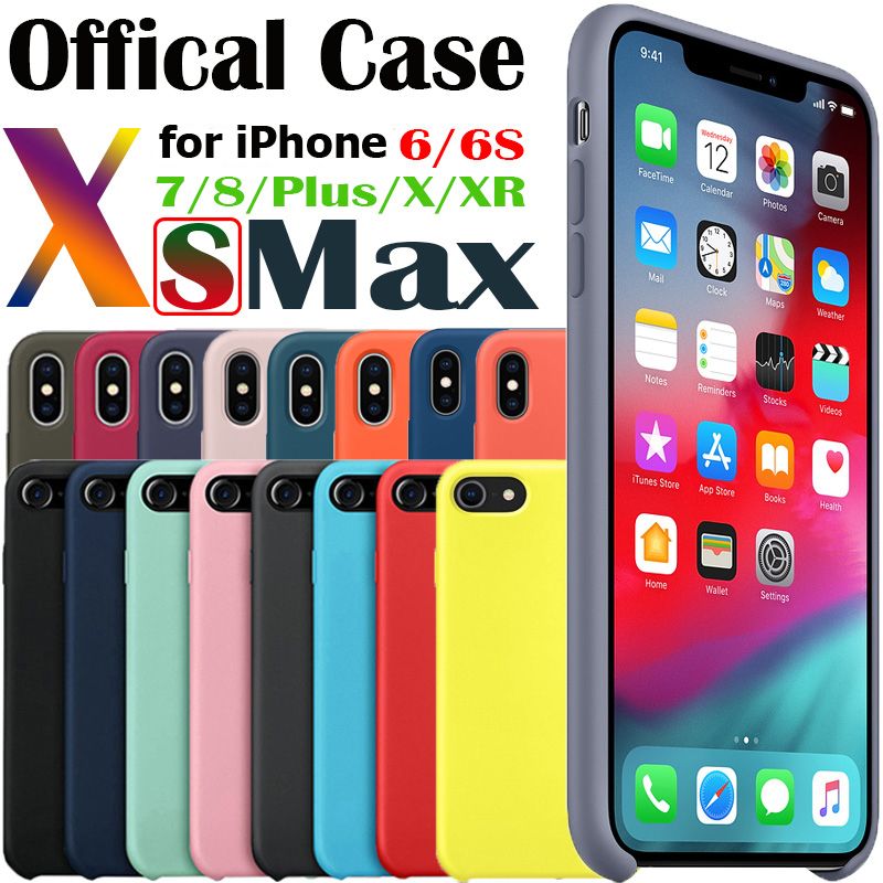 Funda para Apple iPhone X XR XS Max Original carcasas de Silicona Duro Genuina