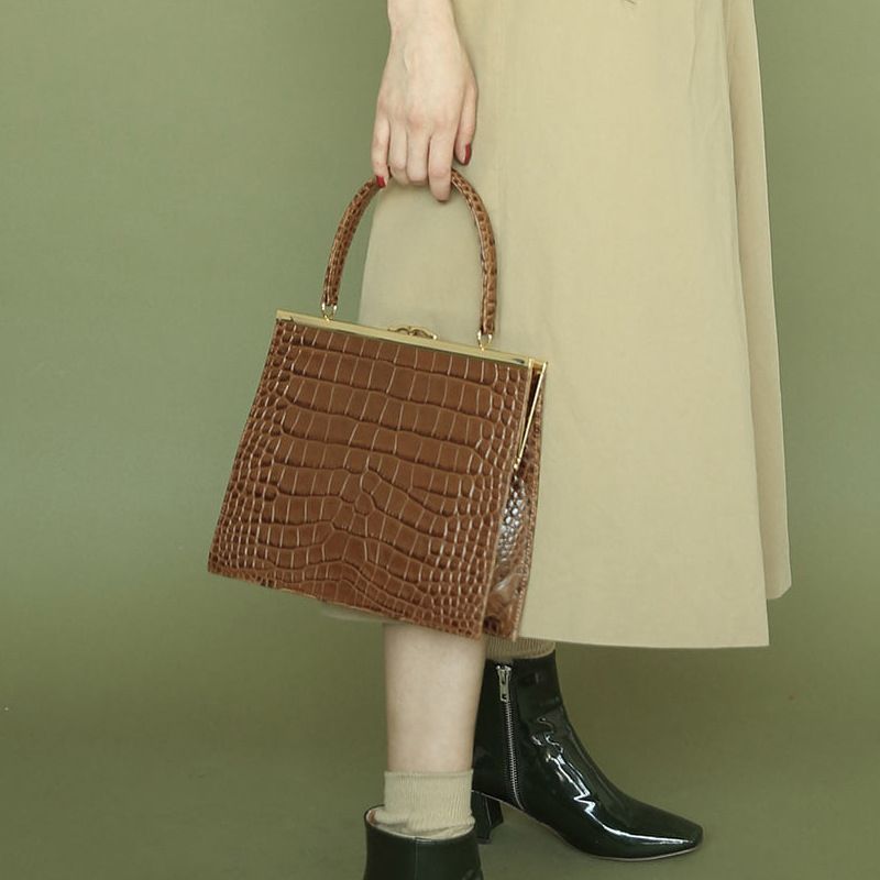brown croc handbag