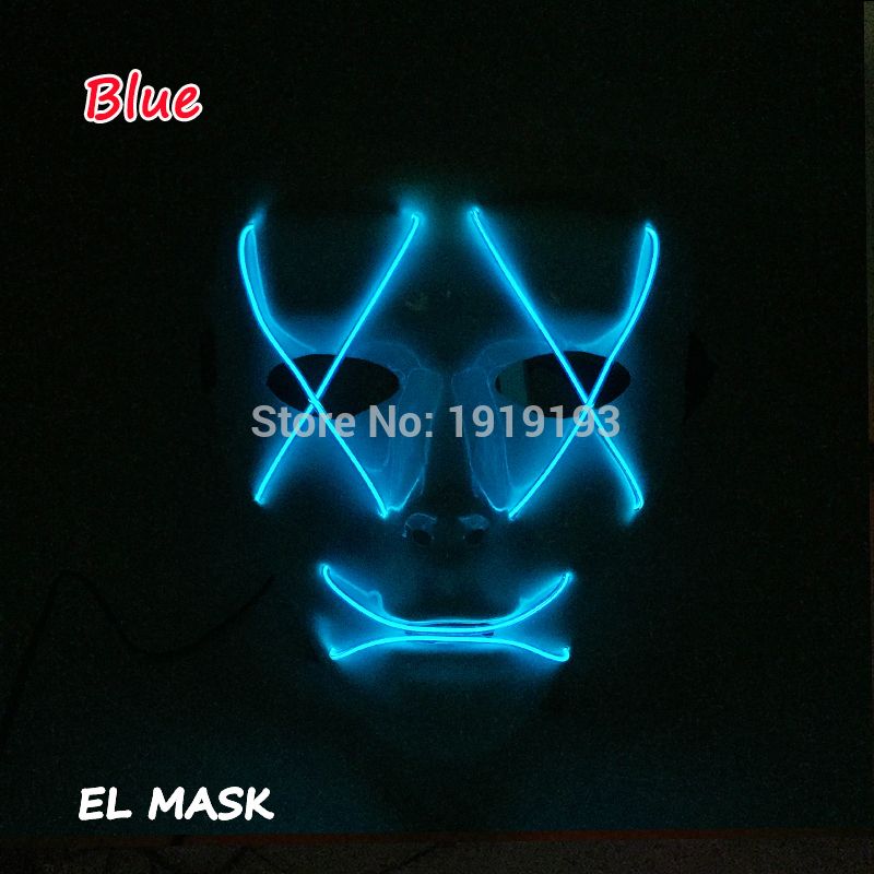 Grosshandel 18 Neue El Drahtmaske Leuchtende Led Neon Kostum Flacher Mund X Augen Maske Fur Scary Halloween Party Dekoration Mit Sound Actived Von Chongyangclothes007 18 08 Auf De Dhgate Com Dhgate