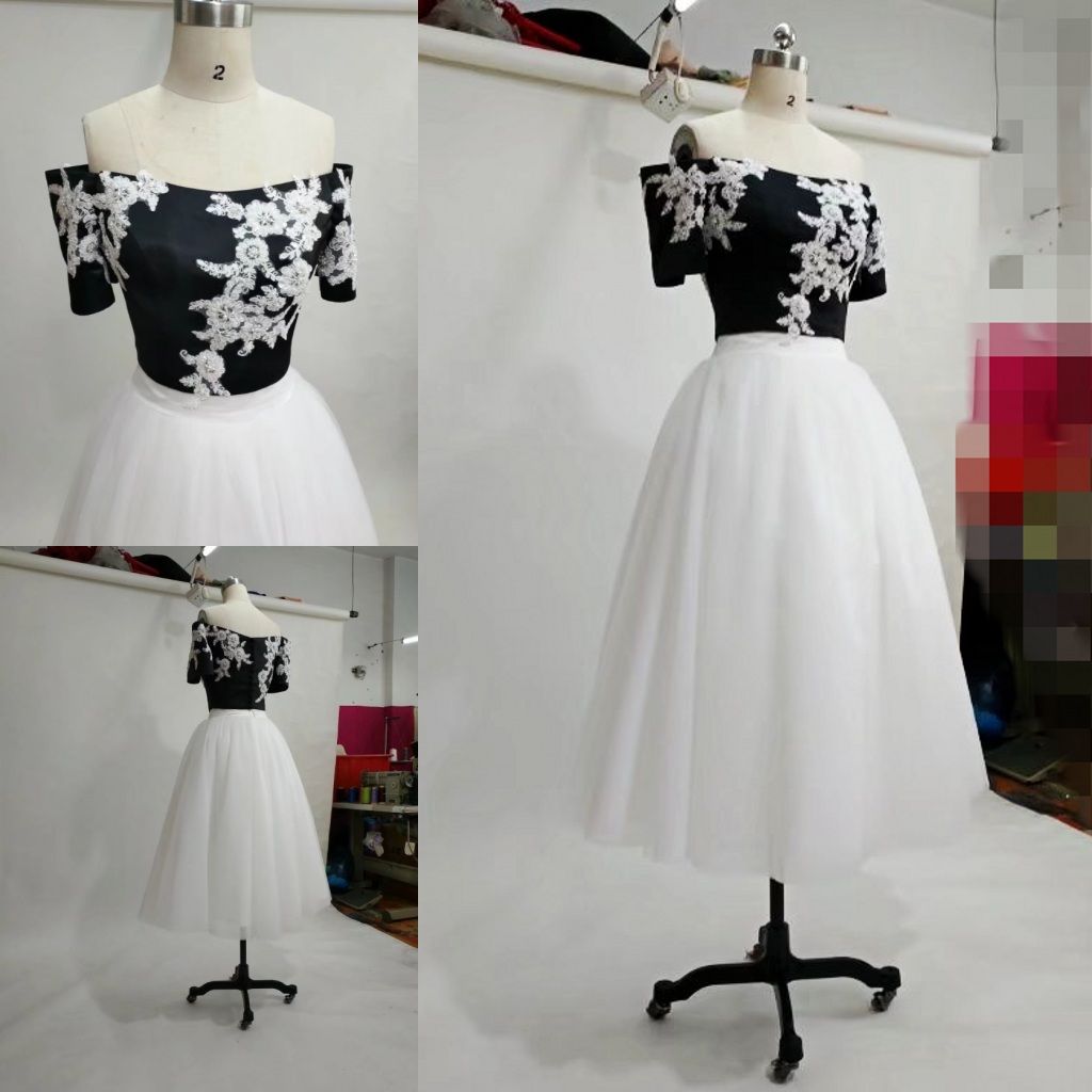 black and white graduation dress