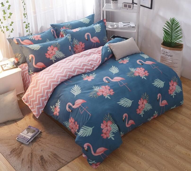Wholesale New Bedding Set Duvet Cover Sets Bed Sheet European Animal Flower Fresh Style Adults Bedroom Sets Queen King Size Cotton Bedlinen High End