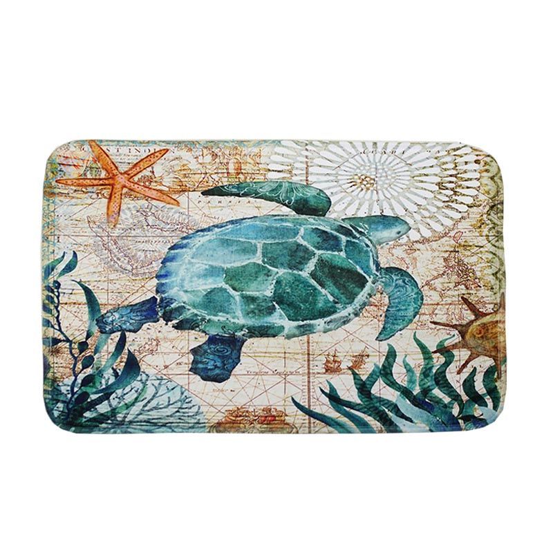 Turtle Octopus Bath Mat Flannel Whale