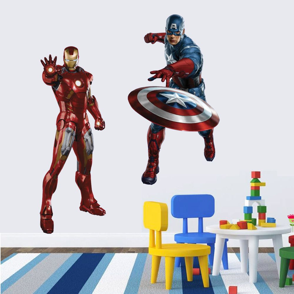 2019 New Children Room Iron Man Captain America Decorative Painting Stickers Explosion Models Marvel Wall Stickers Wholesale From Juyao02 2 34