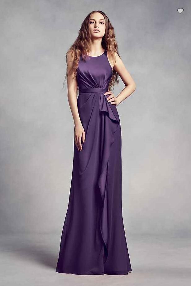 Charmeuse And Chiffon Bridesmaid Dress With Ruffle 2024 www.gemologytidbits