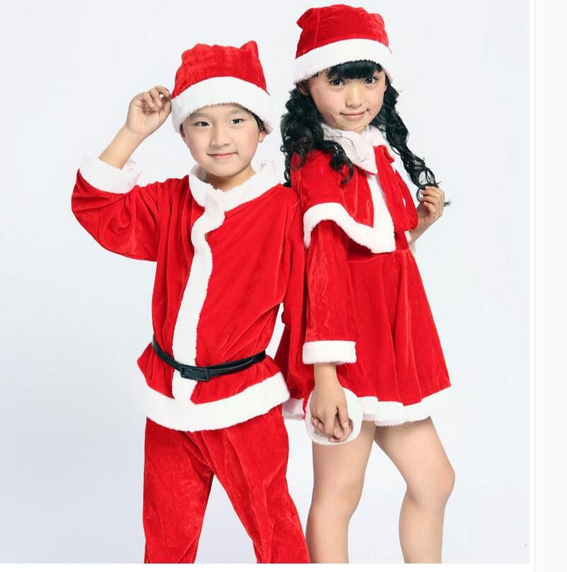 2021 Christmas Day Wear Santa Claus Costume For Boys Three Pieces Girls Clothing Children 