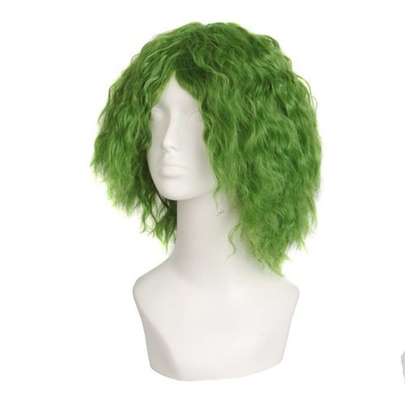 short dark green wig