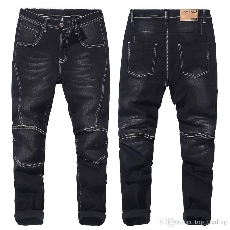 Compra Otoño Invierno Para Hombre De Gran Tamaño Pantalones Vaqueros De Los  Hombres De Mezclilla Aumento De Mezclilla Azul Negro Flojo Pantalones Vaqueros  Gordos Jóvenes Grandes Pantalones Más Tamaño 28 48 JS730