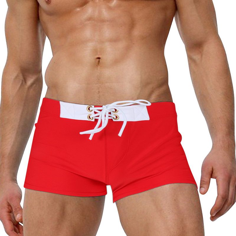 mens drawstring swim trunks