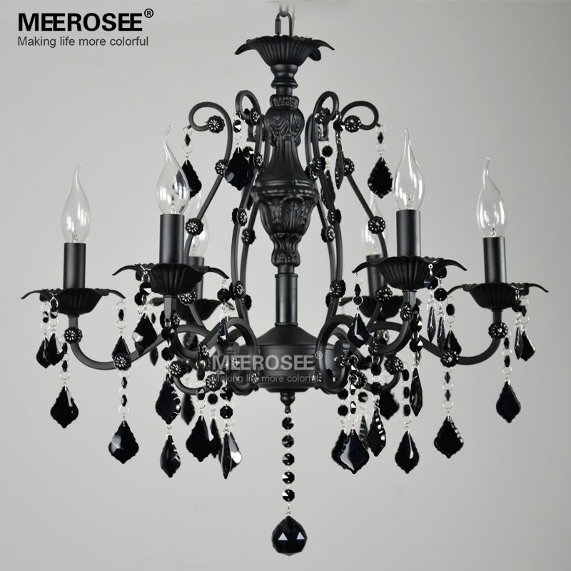 Bulk Crystal Chandelier Lighting Vintage Interior Decoration Classic Black Room Light American Wrought Iron Hanging Lamp Re From Meerosee16 346 74 Dhgate Com Bulk Crystal Chandelier Lighting, Classic Black Iron Chandelier