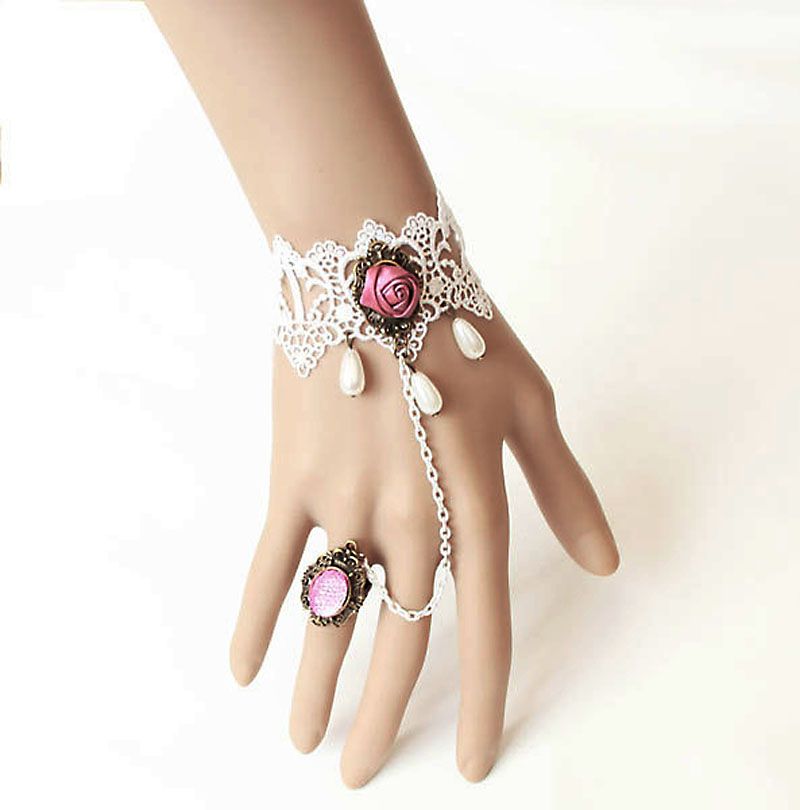 Black Women Gothic Lace Bracelet Bangle Retro Jewelry Women Prom Accessories new