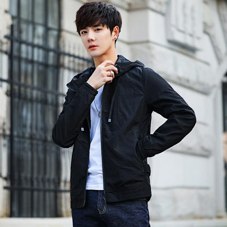 Abrigo de moda para 2018 otoño nuevo para hombre chaqueta casual coreana sección delgada