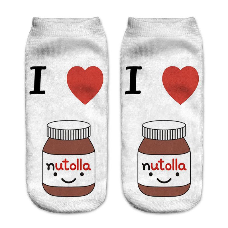 Acheter Pas Cher Nouveau Nutella Imprimer Chaussettes 3d Femmes Kawaii Cheville Chat De Bande Dessinee Chat Mignon Chaton Femme Filles Mignon Emoji Drole Chaussettes Heureux Calcetines Du 1 25 Fr Dhgate