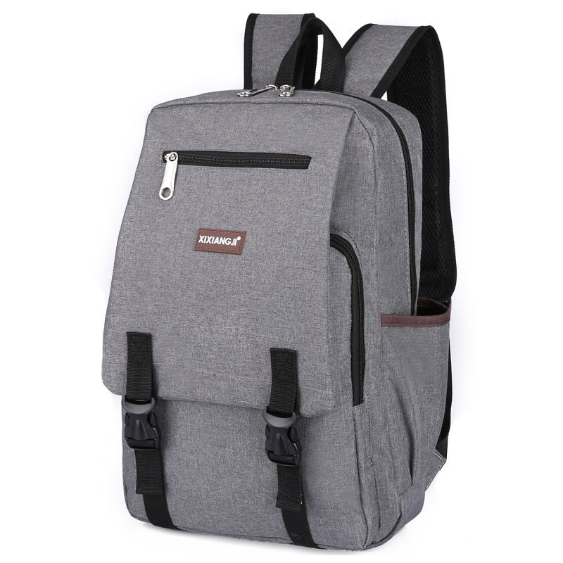 plain black canvas backpack