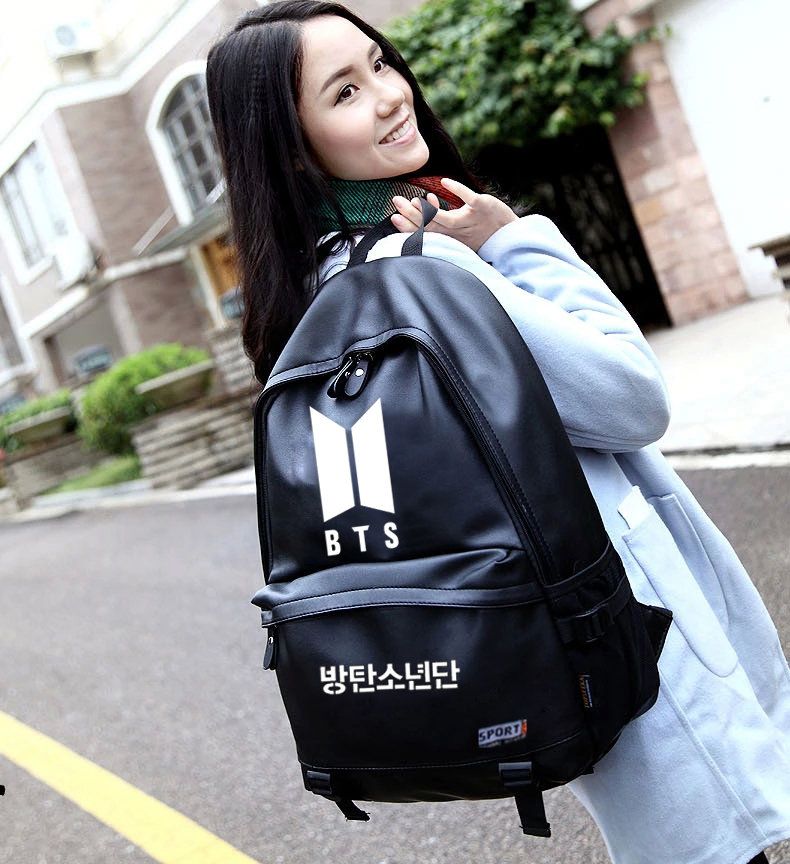 Kpop Bts V Jimin Bangtan Boys Black Women Fashion Backpack Exo