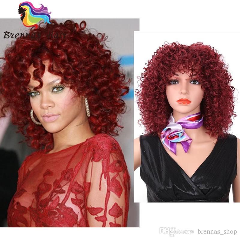 Synthetic African Hairstyle Short Curly Wigs For Black Women Synthetic Hair Blonde And Brown Wig Braiding Hair Crochet Braids Synthetic Wigs Red Lace