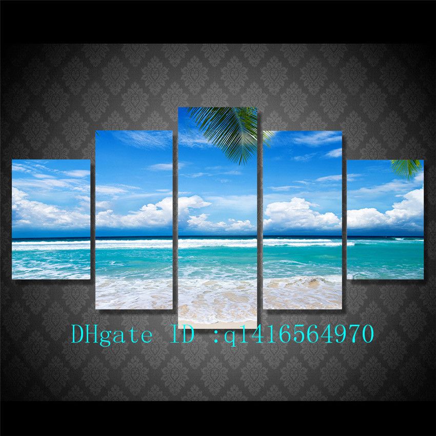 2020 Summer Beach Sea Shore Canvas Prints Wall Art Oil Painting Home Decor Unframed Framed From Q1416564970 19 03 Dhgate Com