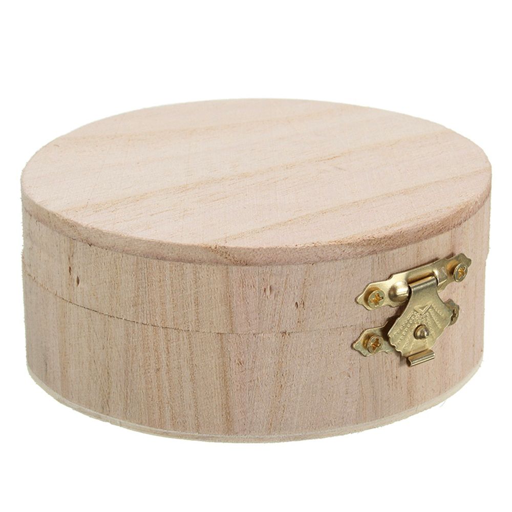 small round wooden box
