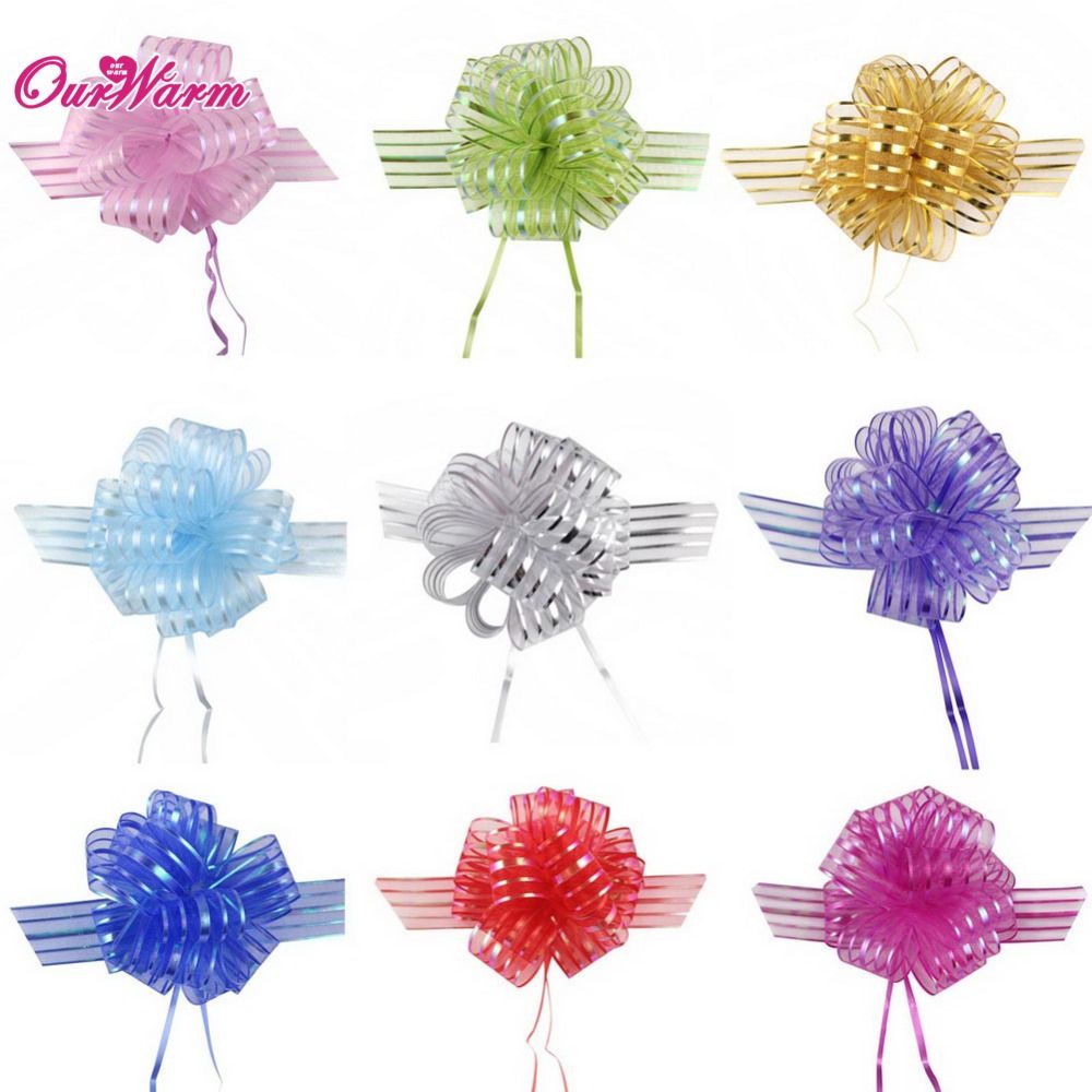 Conjunto de 10 Arcos Arco Iris 50mm Tire Florista cinta grandes Pullbow