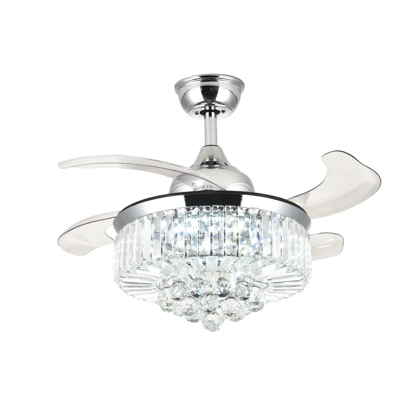2019 36 Inch Modern Ceiling Fans With Remote Control Retractable Blades Dimmable Led Ceiling Fan Lights 110v 220v Chandelier Fan Lighting From