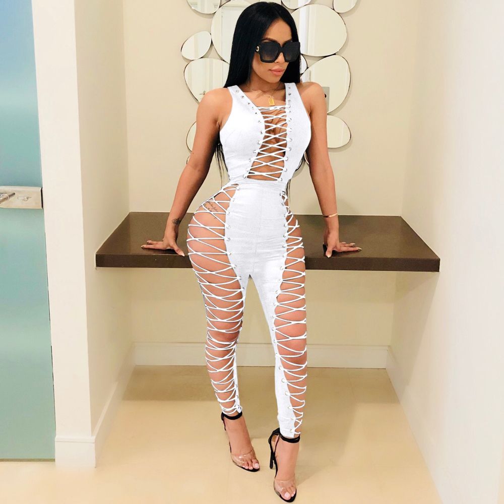lace up jumpsuits