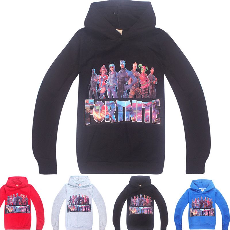 2018 Kids Fortnite Heros Pullover Hoodie Casual Hooded Sweatshirt Jumper Fortnite Royale Castle Long Sleeve Youth Fleece Sweaters 120cm From