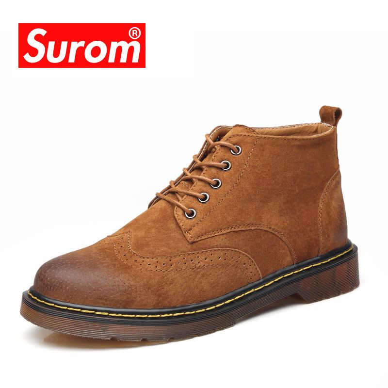SUROM Genuine Leather Men\u0026#39;S Ankle 