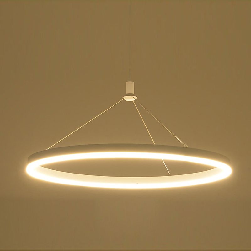 Modern Hanging Lamps Simple Ring Suspension Luminaire Nordic Pendant Light Pc Lamp Shade Lights Indoor Art Led Lighting Multi