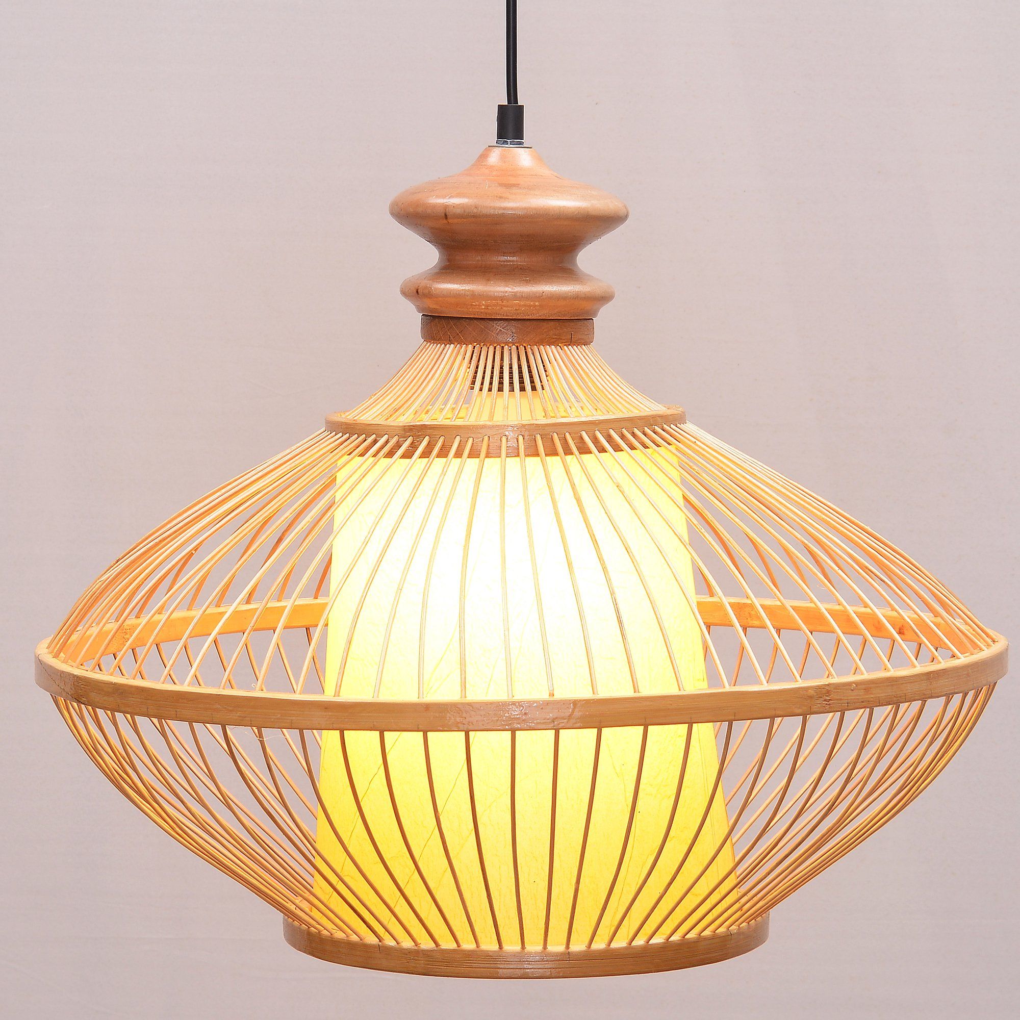 South Asian Bamboo Vase Dining Room Ceiling Pendant Lamp Japanese