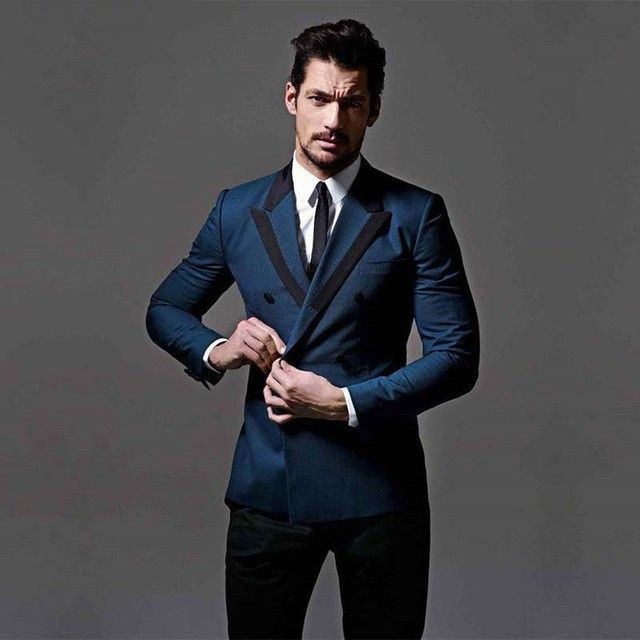 Compra Pantalones Negros Solapa Chal Doble Botonadura Traje De Hombre Azul  Oscuro 2018 Traje De Hombre Terno Masculino Delgado Delgado Chaqueta De  Esmoquin Barato | Entrega Rápida Y Calidad | Es.Dhgate