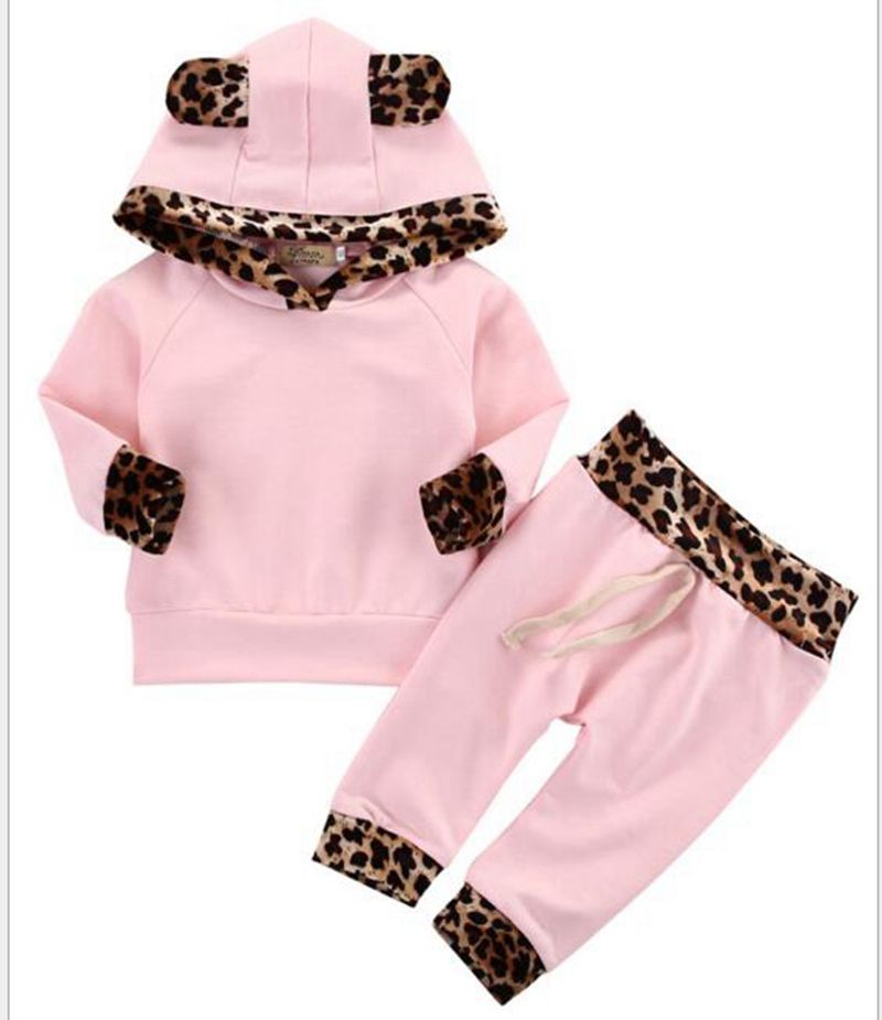 leopard print baby clothes set