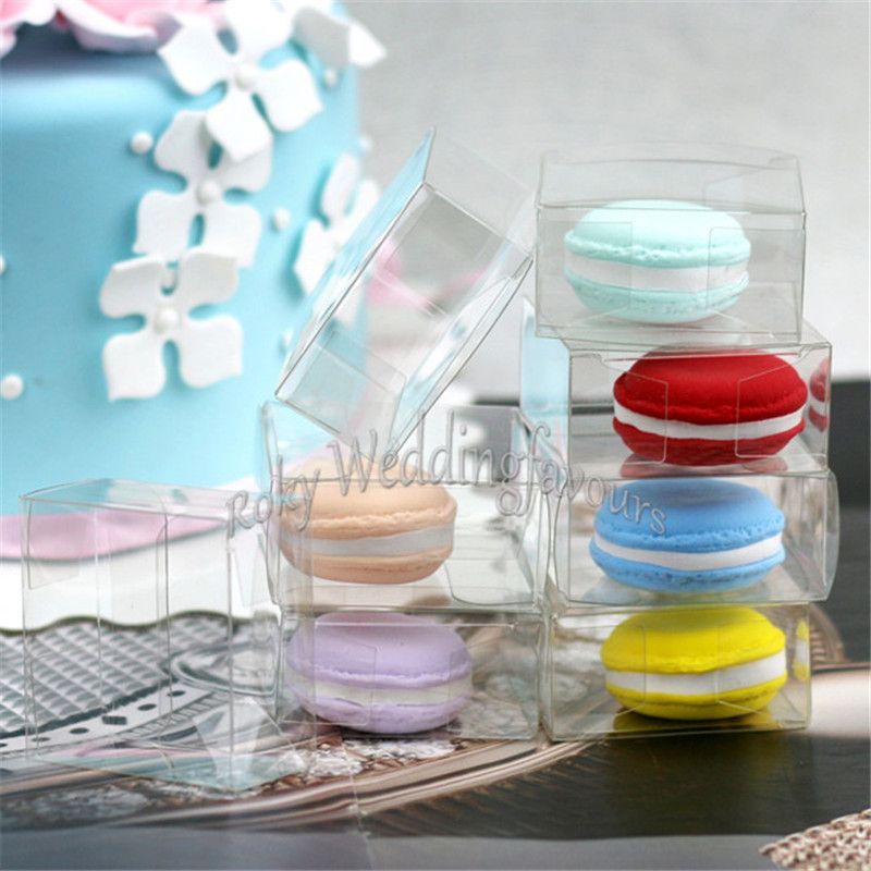 5X5x5cm Cabilock 100Pcs Chiaro Scatole di Favore di PVC Scatola di Imballaggio di Plastica Trasparente Regalo Scatola di Macaron Caramella Cubo Scatole per Festa di Nozze 