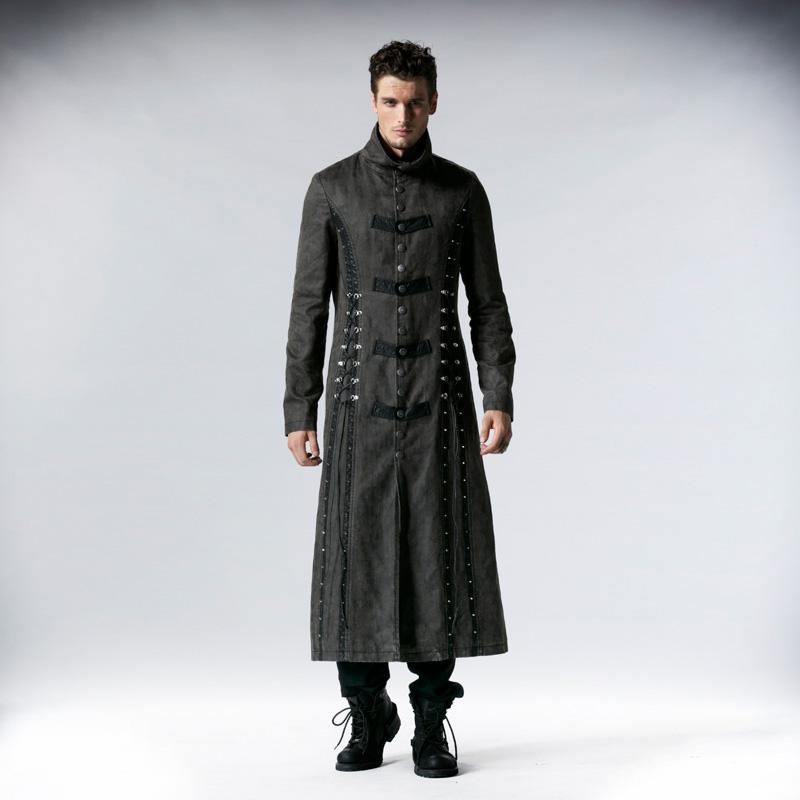 2020 Wholesale Steampunk Mens Vintage Long Coat Autumn Winter Punk Bandage Splicing Leather Trench Coats Fashion Heavy Metal Windbreakers From Ario 186 18 Dhgate Com