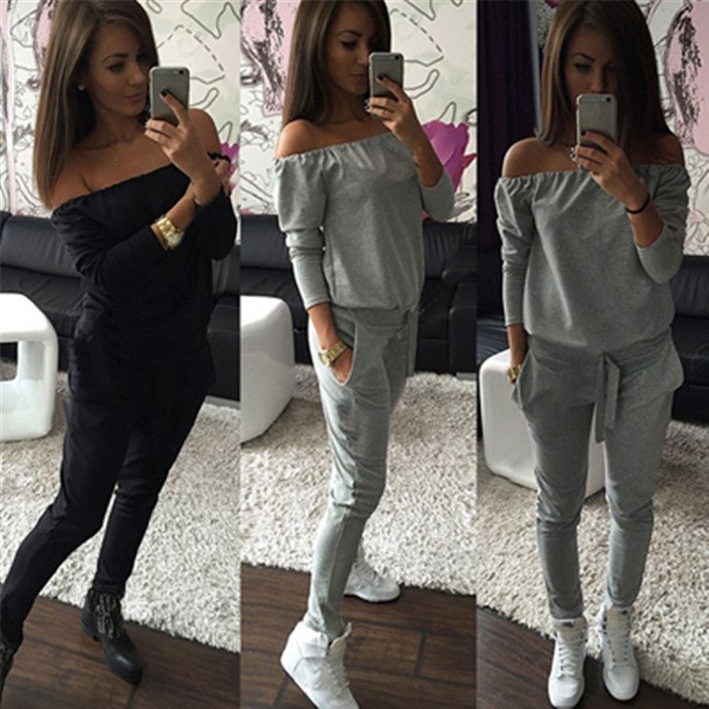 women's off the shoulder tracksuit