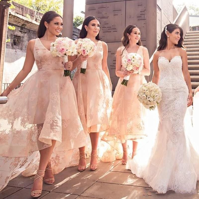 champagne colour dresses bridesmaids