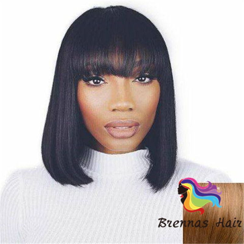 Best Quality Human Hair Bob Wigs 130 Brazilian Hair Lace Front