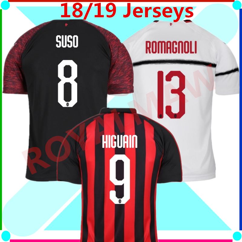 2020 New 2018 19 Maglia Gara Home Away Third Milan Higuain