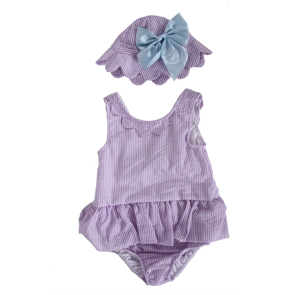 baby swimsuit with matching hat
