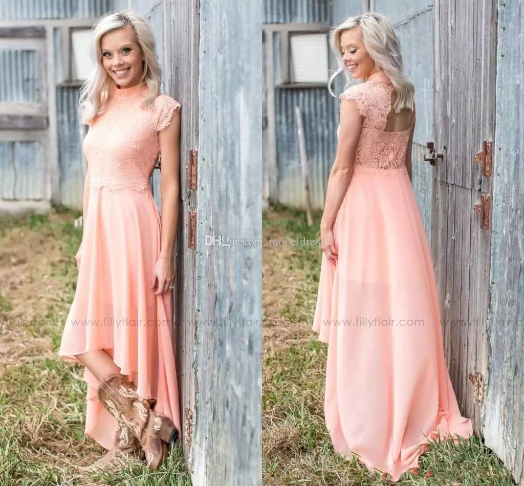 peach and navy blue bridesmaid dresses