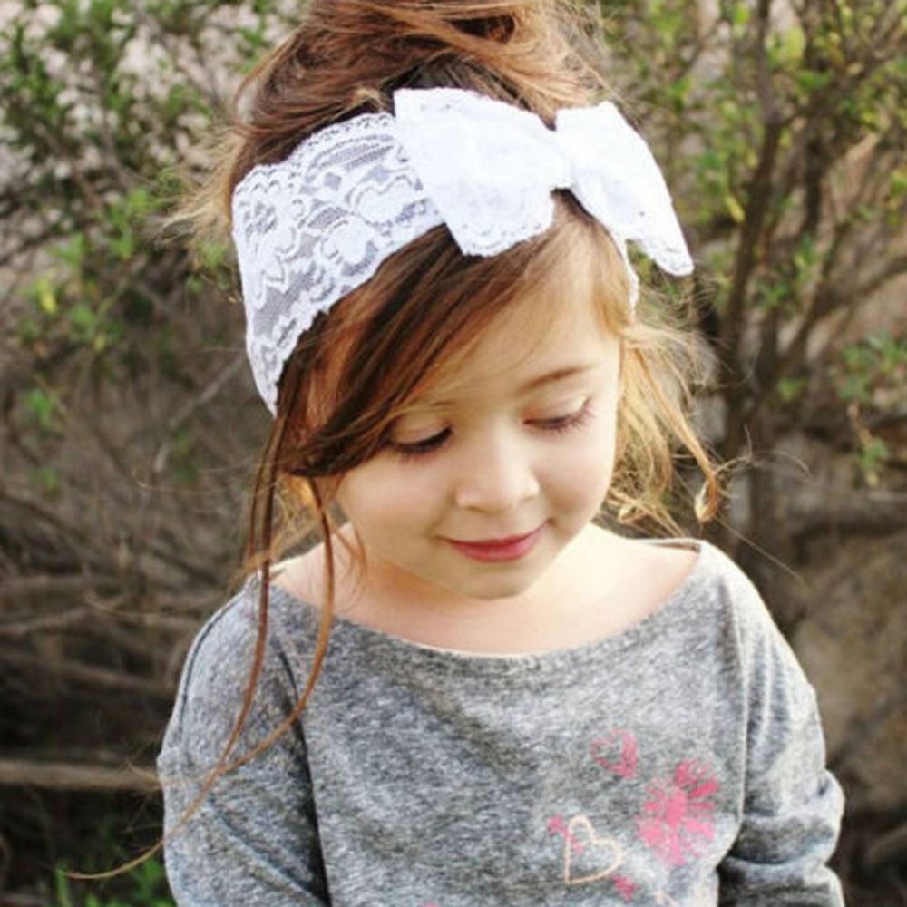 Cute Girl Kids New Born Babies Bow Hairband Turban Headband