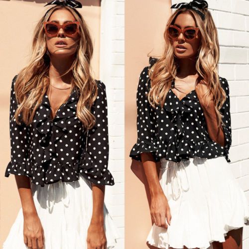 polka dots blouses shirts tops