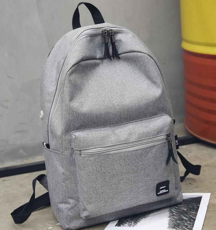 plain grey backpack