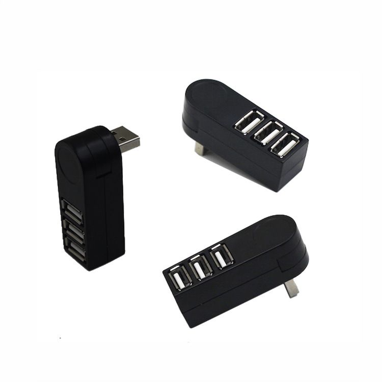 AVLT-Power 4-Port Ultra-Slim Rotatable USB 3.0 Hub Black AVLT-HB05 