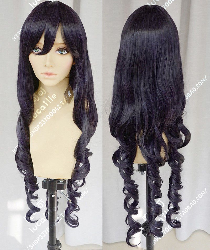 Anime One Piece Baby5 Black Purple Long Curly Hair Wigs Cosplay Wig