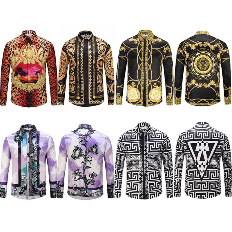 camisa estampado cadenas hombre